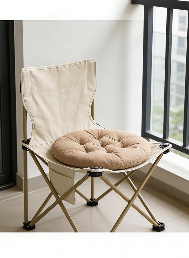 NAYIV Chair Pads Chair Seat Cushion with Ties Thickened Round Sofa Pillows  Meditation Floor Pillows for Adults Kids Washable Padded Chair Seat Pads Large Classroom Furniture Sitting Cushion Chair Seat Pads for Yoga Living Room Office 40*40*6cm Beige - Image 2